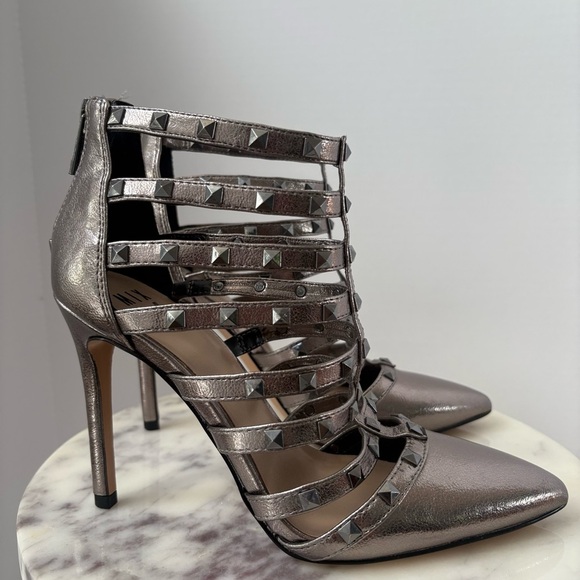 Mix No. 6 Danela Studded Metallic Strappy Heels Size 7M - Picture 6 of 15